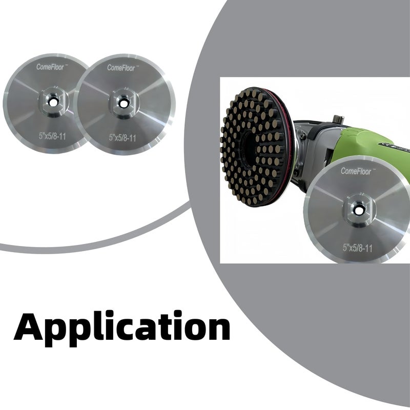 ComeFloor Aluminum Backer Pad Hook and Loop Backing Pad with 5/8”-11 Thread (5") 2pcs - Image 2